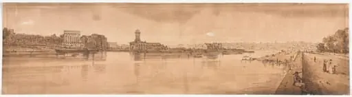 A Selection of Twenty of the Most Picturesque Views in Paris: View of the Village of Chaillot, taken from Pont de la Concorde, by Girtin