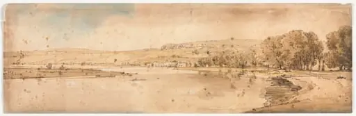 A Selection of Twenty of the Most Picturesque Views in Paris: View of Bell Vue and Pont de Sêve taken from the Terrace near Pont de St. Cloud, by Girtin