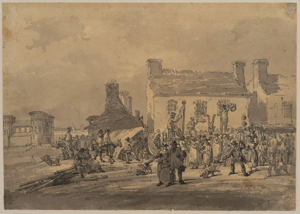 Village Fair, with mountebanks, by Girtin, 1798
