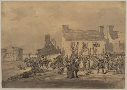 Village Fair, with mountebanks, by Girtin