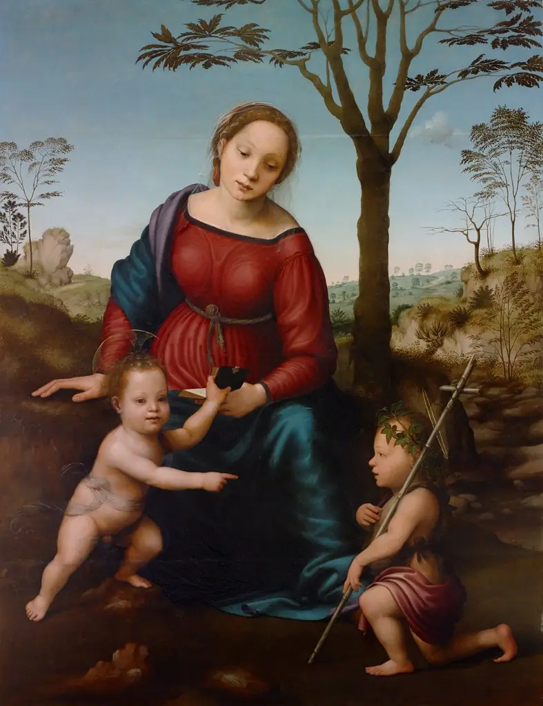 Madonna and Child Seated in a Landscape with Saint John the Baptist, by Giuliano Bugiardini