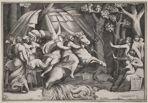 Clelia Crossing the Tiber, by Giulio Bonasone