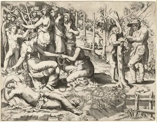 Flora and Her Nymphs, by Giulio Bonasone
