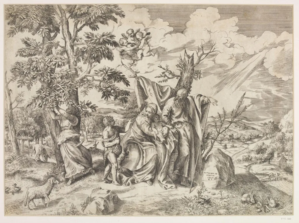 Holy Family, by Giulio Bonasone, 1550