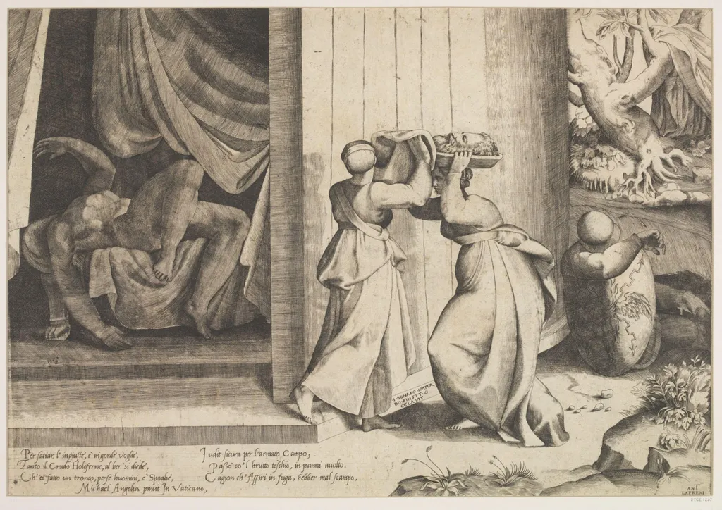Judith with the head of Holofernes, by Giulio Bonasone, 1550