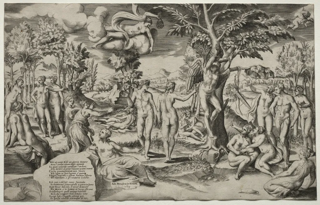 Love in the Elysian Fields, by Giulio Bonasone, 1563