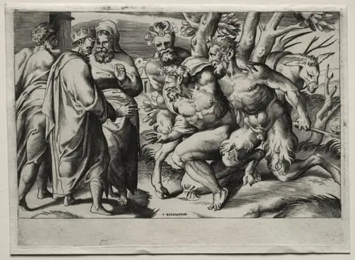 Silenus and King Midas, by Giulio Bonasone