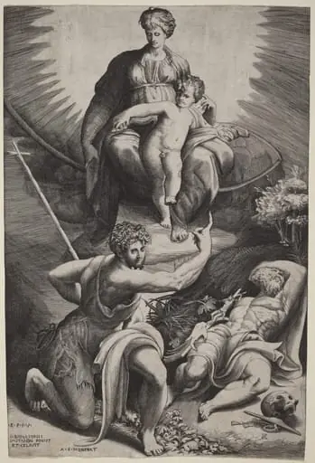 The Vision of St. Jerome, by Giulio Bonasone