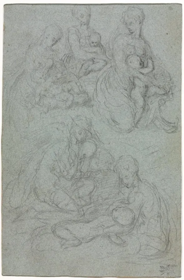Sketches of Virgin and Child, by Giulio Campi