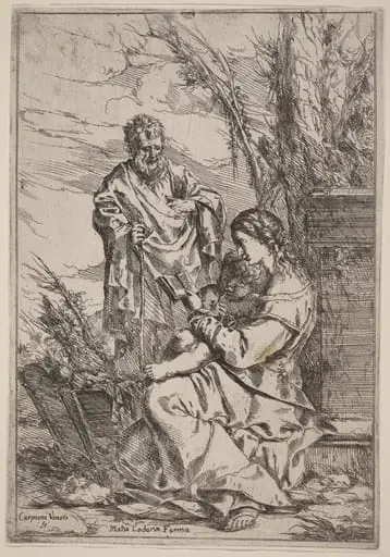 Holy Family with the Virgin Reading, by Giulio Carpioni