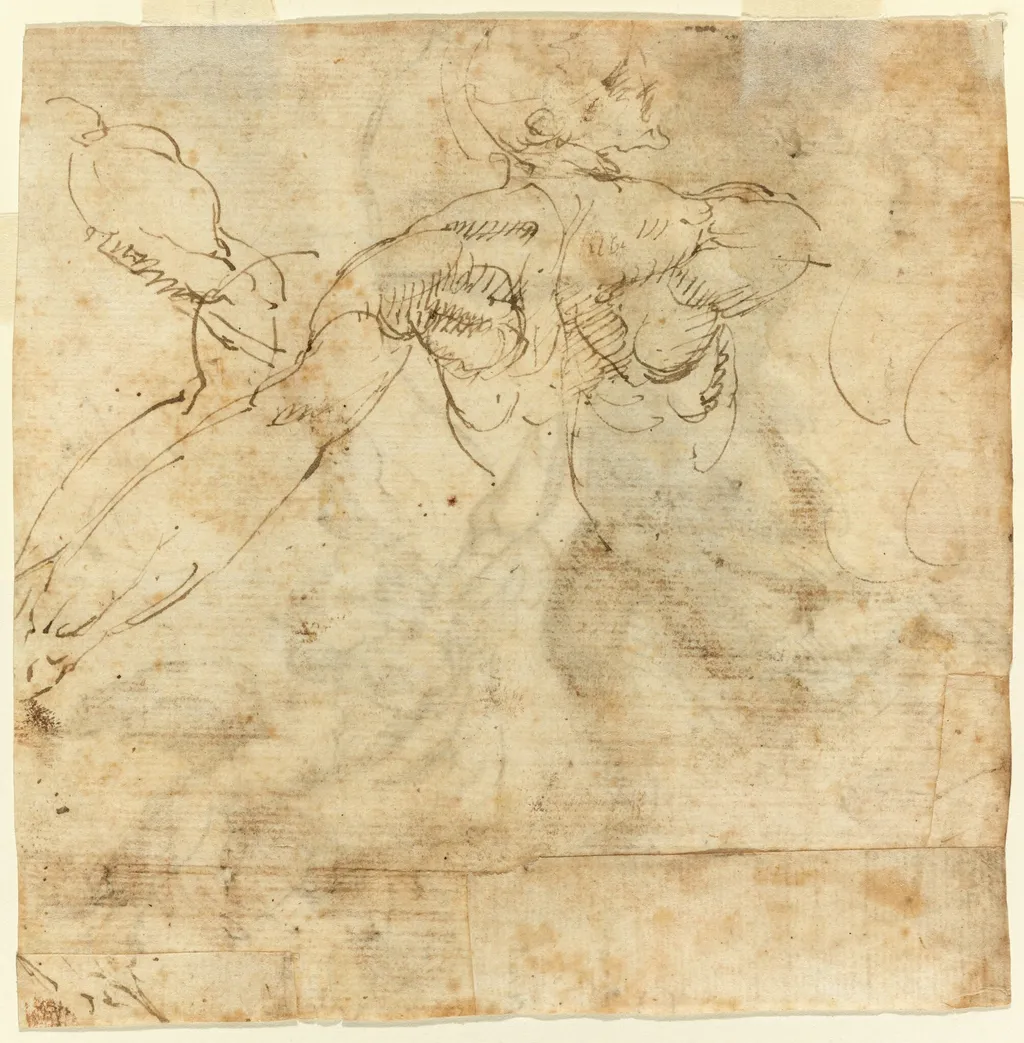 Study of a Back, by Giulio Cesare Procaccini, ink, 1612