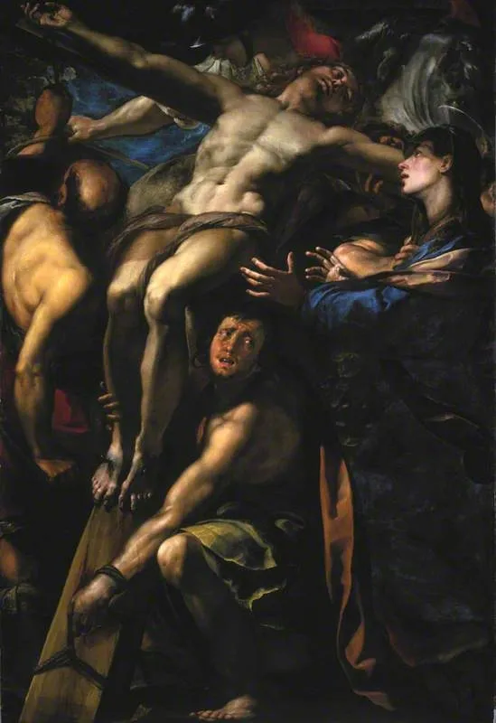 The Raising of the Cross, by Giulio Cesare Procaccini, oil, 1617