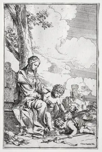 Holy Family with the Infant St. John, by Giulio I Carpioni