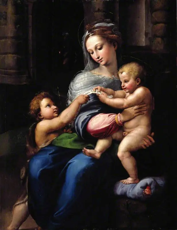 The Holy Family with the Infant Saint John the Baptist, by Giulio Romano