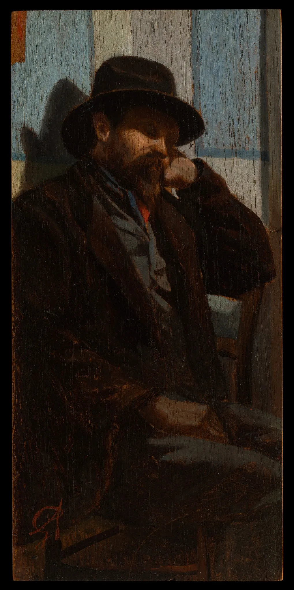 A Man Seated and Asleep, by Giuseppe Abbati, unspecified, 1865