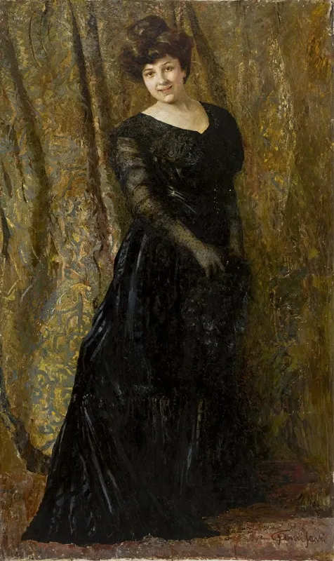 Standing lady, by Giuseppe Amisani, oil, 1912