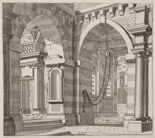 Architectural Fantasy with Arched Gateways, by Giuseppe Antonio Landi