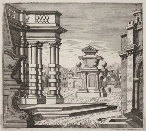 Architectural Fantasy with Portals and Monuments, by Giuseppe Antonio Landi