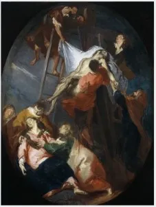 The Descent from the Cross, by Giuseppe Bazzani, oil, 1750