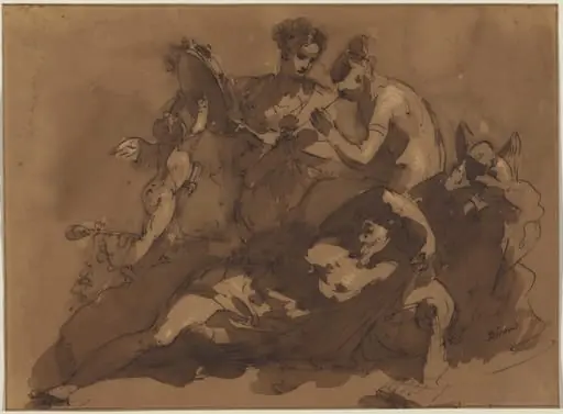 A Mythological Scene with Sea Gods, by Giuseppe Bernardino Bison