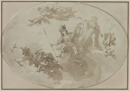 Ceiling Study: Allegory of Peace and War, by Giuseppe Bernardino Bison