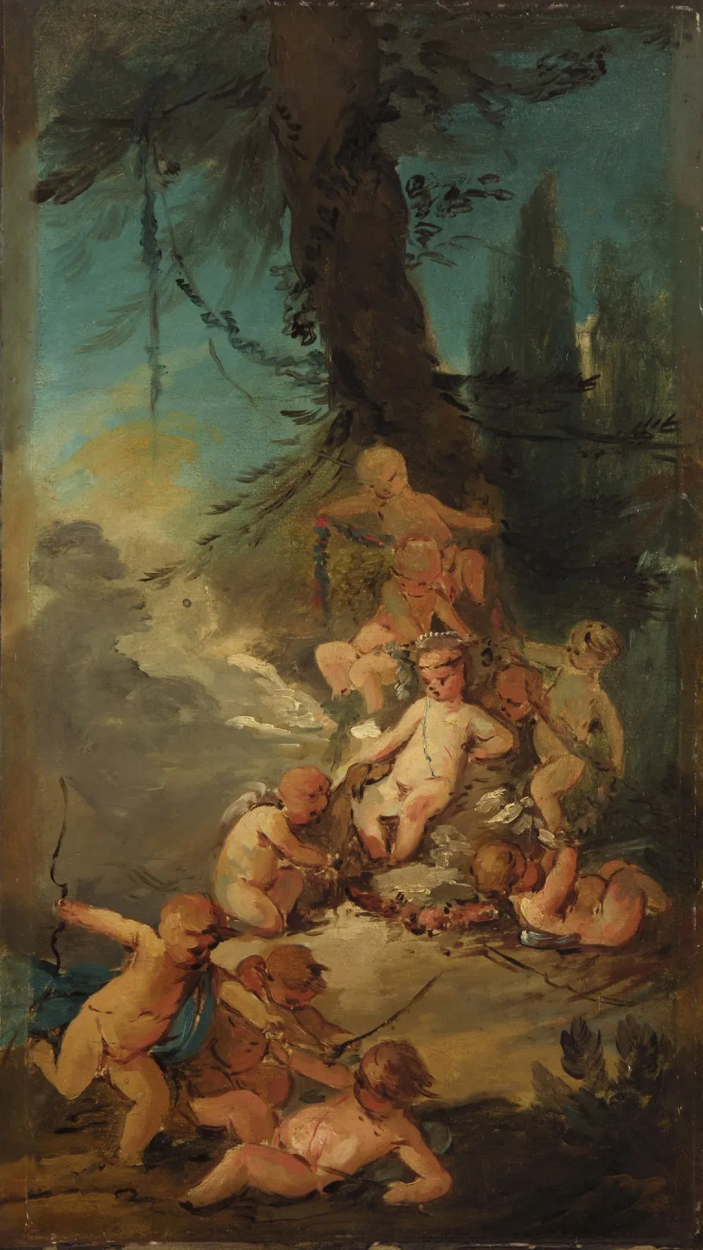 Crowning of Cupid, by Giuseppe Bernardino Bison, oil, 1800