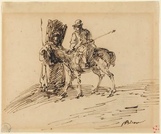 Horseman with Peasant, by Giuseppe Bernardino Bison