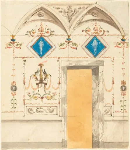 Pompeiian Wall Decoration, by Giuseppe Bernardino Bison