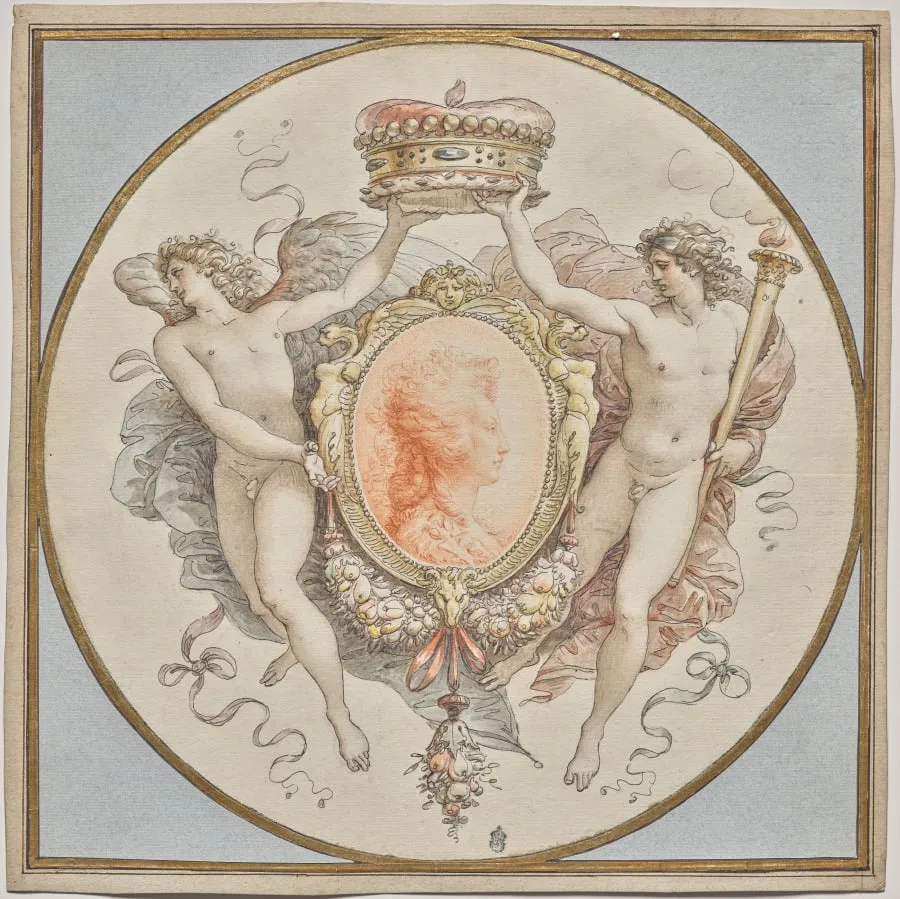 Portrait of a Lady with an Elaborate Cartouche, by Giuseppe Cades, 1785