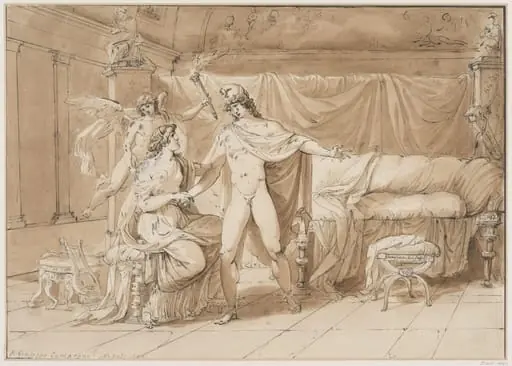 Paris and Helen, with Hymen, by Giuseppe Cammarano