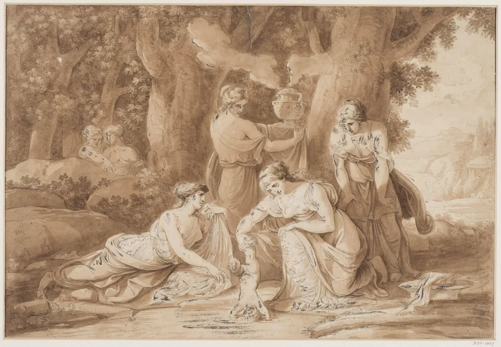 Thetis dipping Achilles, by Giuseppe Cammarano, 1790
