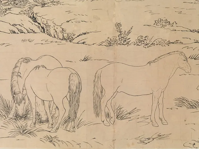 清 郎世寧	百駿圖白描稿 卷|One Hundred Horses