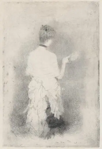 Elegant Young Woman Seen from Behind, by Giuseppe De Nittis