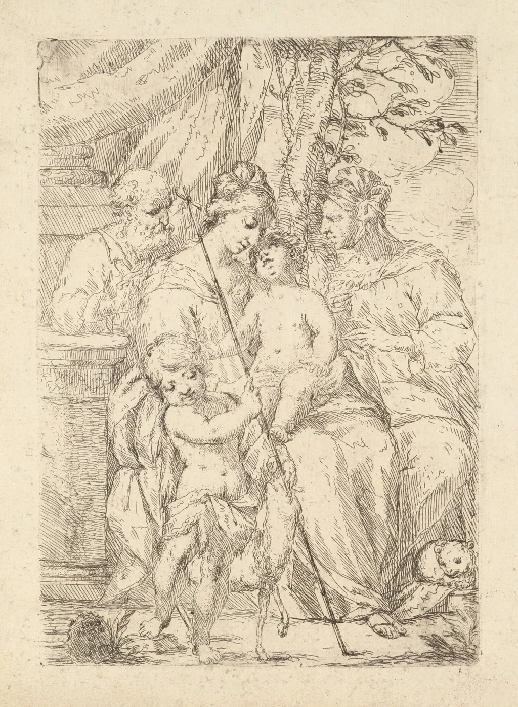 Holy Family with Saint Elizabeth, by Giuseppe Diamantini, ink, 1663