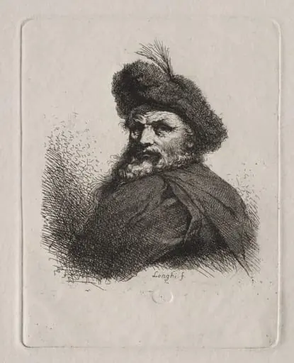 Bust of a Man with a Fur Cap, by Giuseppe Longhi