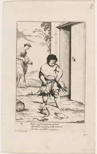Bertoldino Fastening Geese to His Belt, by Giuseppe Maria Crespi