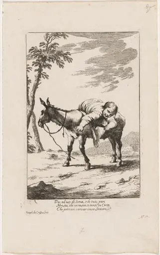 Bertoldino Lying on a Donkey, by Giuseppe Maria Crespi