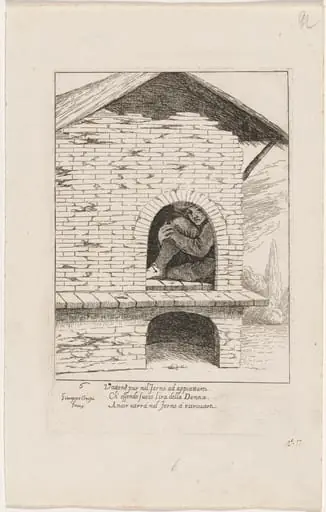 Bertoldo Hiding in a Furnace, by Giuseppe Maria Crespi