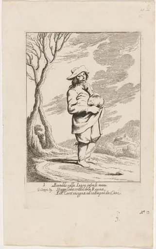 Bertoldo Holding a Hare, by Giuseppe Maria Crespi