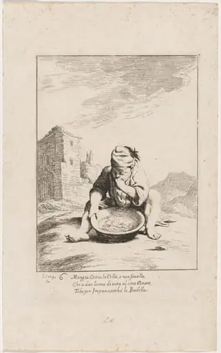 Cacasenno Eating Pasta, by Giuseppe Maria Crespi