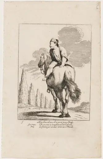 Cacasenno Riding a Horse Backwards, by Giuseppe Maria Crespi