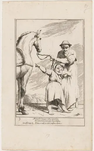 Marcolfa Showing Cacasenno a Horse, by Giuseppe Maria Crespi