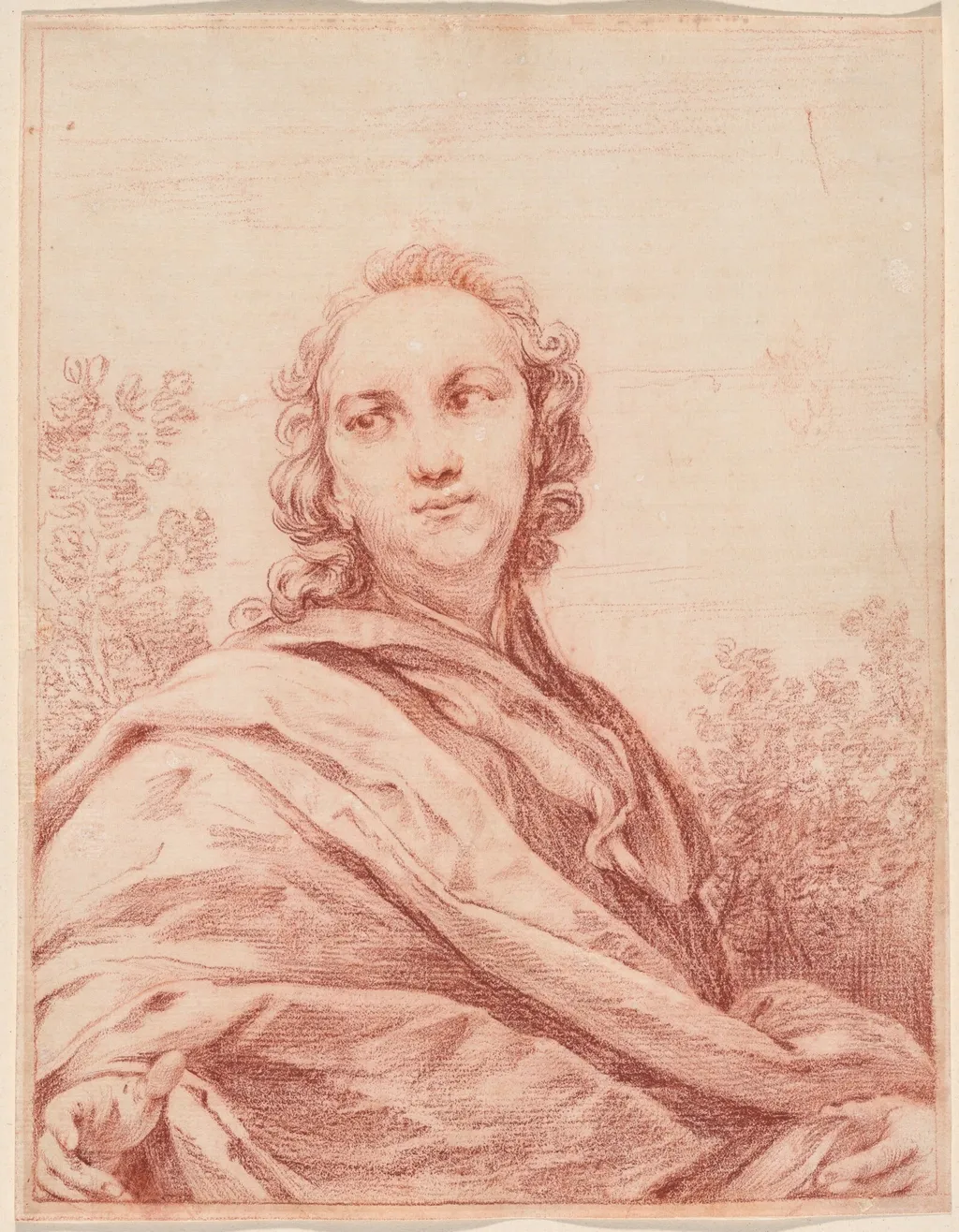 Portrait of a Man, by Giuseppe Maria Crespi, chalk, 1700