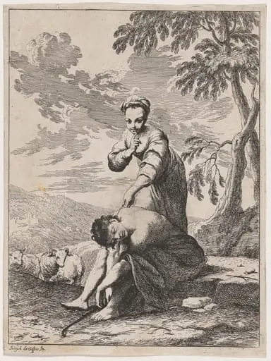 Sleeping Shepherd Tickled by a Shepherdess, by Giuseppe Maria Crespi