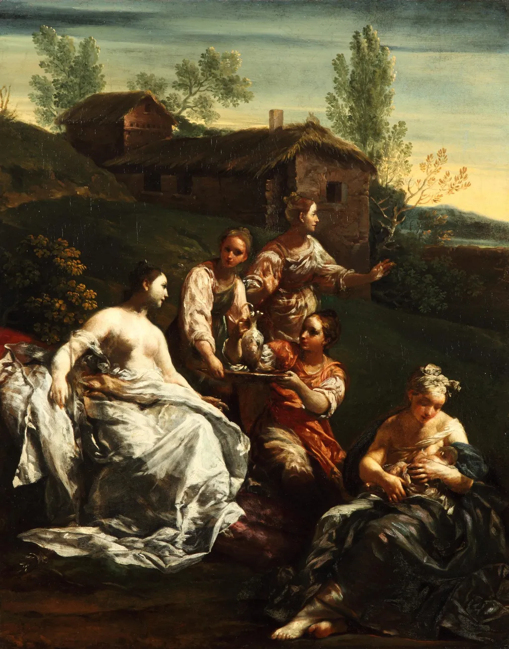 The birth of Arkas or the birth of Adonis (?), by Giuseppe Maria Crespi, oil, 1722