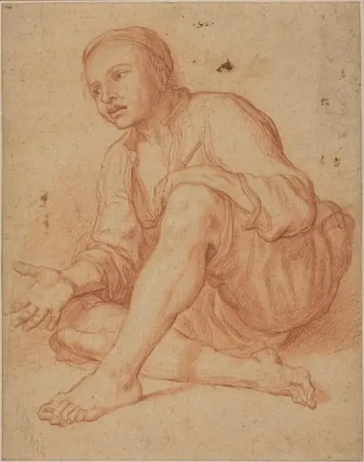 Young Peasant Seated on the Ground [recto], by Giuseppe Maria Crespi
