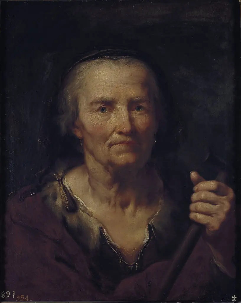 Old Lady with a crutch, by Giuseppe Nogari