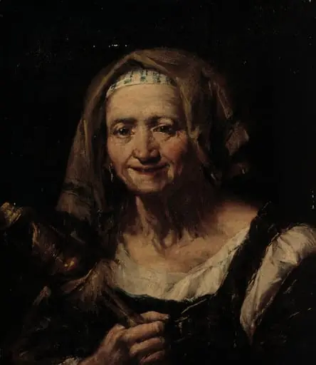 Vanha nainen ja värttinä, by Giuseppe Nogari