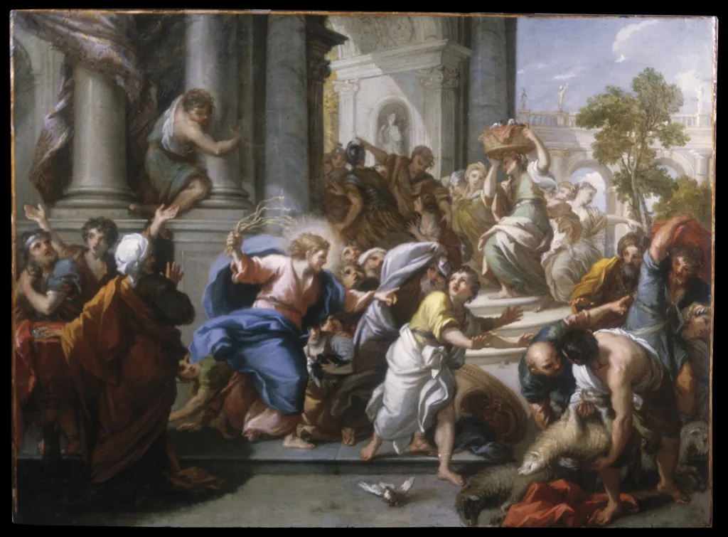 The Cleansing of the Temple, by Giuseppe Passeri, oil, 1712