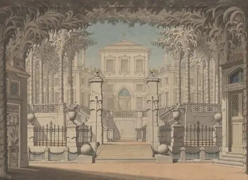 A Turkish Palace (Probably for Mozart's "Abduction from the Seraglio"), by Giuseppe Quaglio